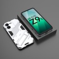 For vivo iQOO Z9 5G Punk Armor 2 in 1 PC + TPU Phone Case with Holder(White)