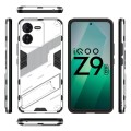 For vivo iQOO Z9 5G Punk Armor 2 in 1 PC + TPU Phone Case with Holder(White)