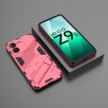 For vivo iQOO Z9 5G Punk Armor 2 in 1 PC + TPU Phone Case with Holder(Light Red)