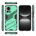 For Huawei nova 12 5G Punk Armor 2 in 1 PC + TPU Phone Case with Holder(Green)