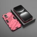 For Huawei nova 12 5G Punk Armor 2 in 1 PC + TPU Phone Case with Holder(Light Red)