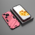 For Huawei Pura 70 Pro / 70 Pro+ Punk Armor 2 in 1 PC + TPU Phone Case with Holder(Light Red)
