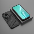 For Huawei Pura 70 Ultra Punk Armor 2 in 1 PC + TPU Phone Case with Holder(Black)