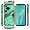 For Huawei Pura 70 Ultra Punk Armor 2 in 1 PC + TPU Phone Case with Holder(Green)
