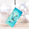 For Xiaomi Redmi 13C Colored Drawing Leather Phone Case(Blue Butterfly)