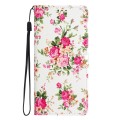 For Xiaomi Redmi 13C Colored Drawing Leather Phone Case(Peonies)