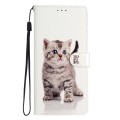For Xiaomi Redmi 13C Colored Drawing Leather Phone Case(Little Tabby Cat)