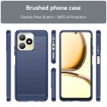 For Realme C53 Brushed Texture Carbon Fiber TPU Phone Case(Blue)