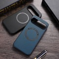 For Google Pixel 9 Pro Magsafe Magnetic Ring Leather Texture Phone Case(Black)