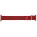 For Apple Watch 3 42mm Milanese Metal Magnetic Watch Band(Red)