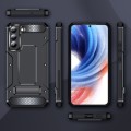For Samsung Galaxy S22+ 5G Matte Holder Phone Case(Black)