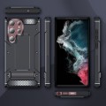For Samsung Galaxy S22 Ultra 5G Matte Holder Phone Case(Black)