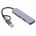 2302 5 in 1 USB+USB-C/Type-C to USB Multi-function Docking Station HUB Adapter