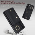 For Samsung Galaxy S23 5G Zipper Card Bag Phone Case with Dual Lanyard(Black)