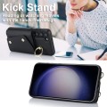 For Samsung Galaxy S23 5G Zipper Card Bag Phone Case with Dual Lanyard(Black)