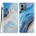 For Motorola Moto G14 Colored Drawing Leather Phone Case(Blue Marble)