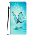 For Motorola Moto G84 5G Colored Drawing Leather Phone Case(Blue Butterfly)