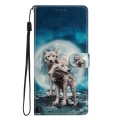 For Motorola Moto G32 Colored Drawing Leather Phone Case(Twin Wolves)