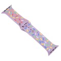 Rainbow Raindrops Silicone Watch Band For Apple Watch Ultra 49mm(Light Purple)