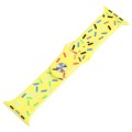 Rainbow Raindrops Silicone Watch Band For Apple Watch 7 41mm(Yellow)