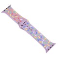 Rainbow Raindrops Silicone Watch Band For Apple Watch SE 44mm(Light Purple)