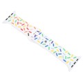 Rainbow Raindrops Silicone Watch Band For Apple Watch 6 40mm(White)