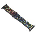 Rainbow Raindrops Silicone Watch Band For Apple Watch 3 38mm(Black)