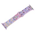 Rainbow Raindrops Silicone Watch Band For Apple Watch SE 2023 44mm(Light Purple)