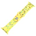 Rainbow Raindrops Silicone Watch Band For Apple Watch SE 2023 44mm(Yellow)