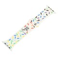 Rainbow Raindrops Silicone Watch Band For Apple Watch SE 2023 44mm(Beige)