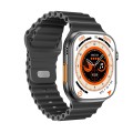 WS-E9 Ultra 2.2 inch IP67 Waterproof Ocean Silicone Band Smart Watch, Support Heart Rate / NFC(Black