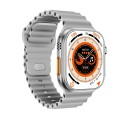 WS-E9 Ultra 2.2 inch IP67 Waterproof Ocean Silicone Band Smart Watch, Support Heart Rate / NFC(Silve