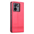 For Xiaomi Redmi K60 Ultra/Mi 13T/13T Pro AZNS Magnetic Calf Texture Flip Leather Phone Case(Red)
