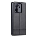 For Xiaomi Redmi K60 Ultra/Mi 13T/13T Pro AZNS Magnetic Calf Texture Flip Leather Phone Case(Black)