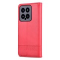 For Xiaomi 14 AZNS Magnetic Calf Texture Flip Leather Phone Case(Red)