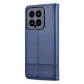 For Xiaomi 14 AZNS Magnetic Calf Texture Flip Leather Phone Case(Dark Blue)