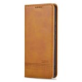 For Xiaomi 14 AZNS Magnetic Calf Texture Flip Leather Phone Case(Light Brown)