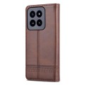 For Xiaomi 14 Pro AZNS Magnetic Calf Texture Flip Leather Phone Case(Dark Brown)