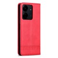 For Xiaomi Redmi 13C / Poco C65 AZNS Magnetic Calf Texture Flip Leather Phone Case(Red)