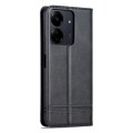 For Xiaomi Redmi 13C / Poco C65 AZNS Magnetic Calf Texture Flip Leather Phone Case(Black)