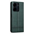 For Xiaomi Redmi 13C / Poco C65 AZNS Magnetic Calf Texture Flip Leather Phone Case(Dark Green)