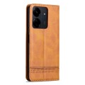 For Xiaomi Redmi 13C / Poco C65 AZNS Magnetic Calf Texture Flip Leather Phone Case(Light Brown)