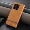 For Xiaomi Redmi K70E AZNS Magnetic Calf Texture Flip Leather Phone Case(Light Brown)