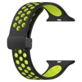 For Apple Watch 8 45mm  Magnetic Buckle Silicone Watch Band(Black Limes)