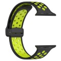 For Apple Watch 8 45mm  Magnetic Buckle Silicone Watch Band(Black Limes)