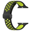 For Apple Watch 7 45mm Magnetic Buckle Silicone Watch Band(Black Limes)