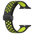 For Apple Watch Ultra 2 49mm Magnetic Buckle Silicone Watch Band(Black Limes)