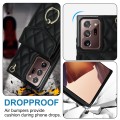 For Samsung Galaxy Note20 Ultra Rhombic Texture Card Bag Phone Case with Long Lanyard(Black)
