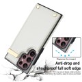 For Samsung Galaxy S22 Ultra 5G Metal Buckle Card Slots Phone Case(White)