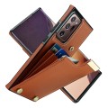 For Samsung Galaxy Note20 Ultra Metal Buckle Card Slots Phone Case(Brown)